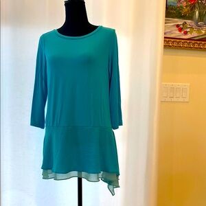 Logo women’s asymmetric top in blue small